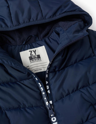 Doudoune avec Capuche pour Bébé Garçon, Bleu Foncé