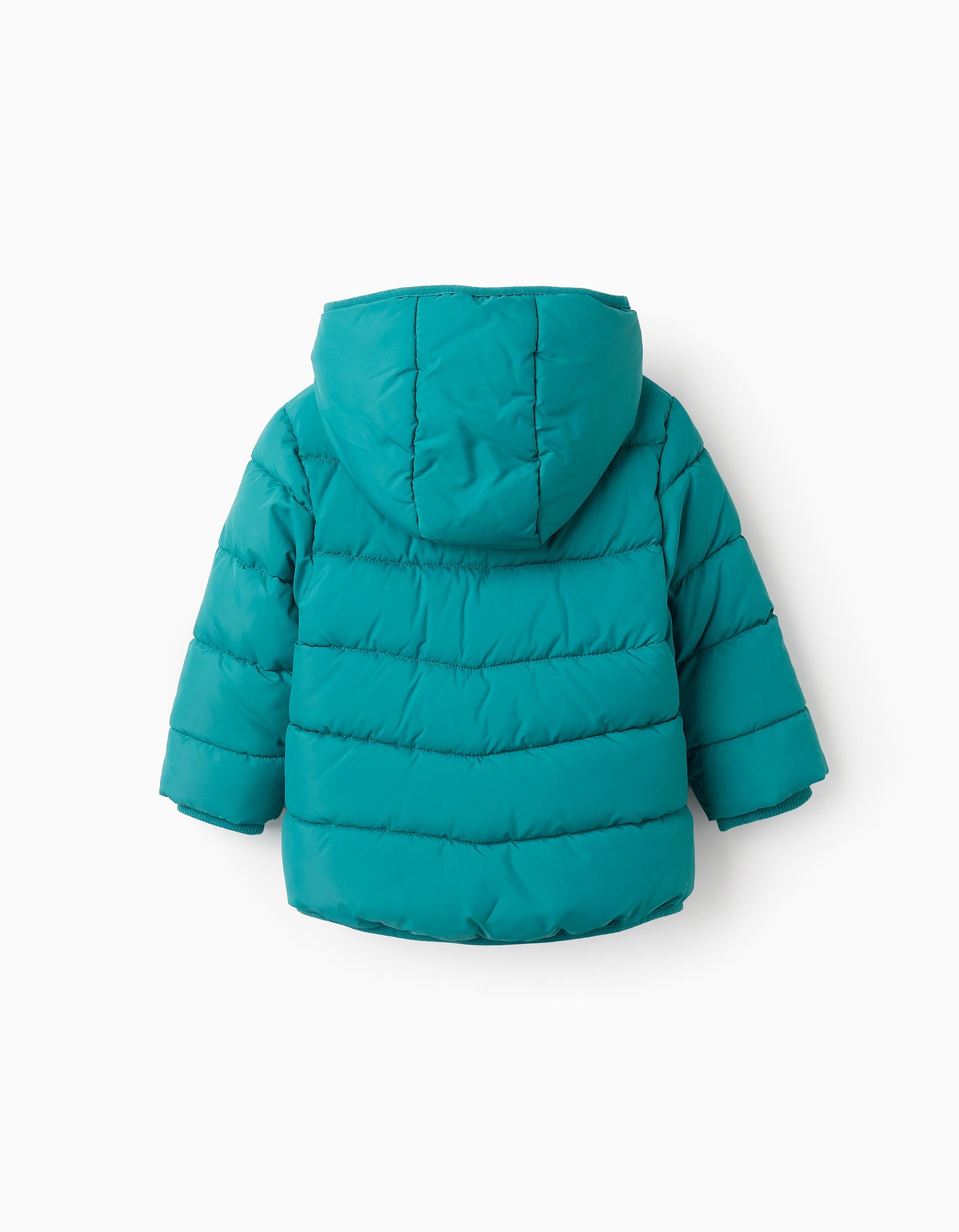 Hooded Puffer for Baby Boys, Turquoise