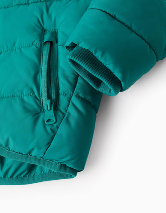 Doudoune avec Capuche pour Bébé Garçon, Turquoise