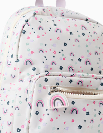 Mochila para Bebé Menina 'Arco-íris', Bege/Lilás