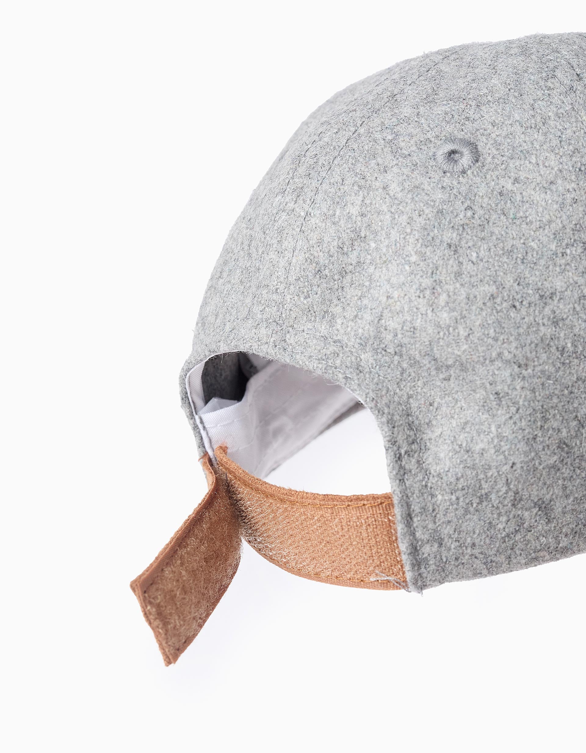 Dual-fabric Cap for Boys, Grey/Camel