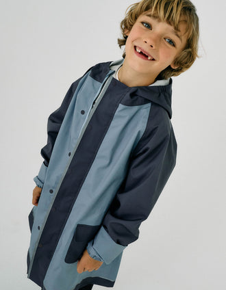 Imperméable Long pour Garçon, Vert/Gris