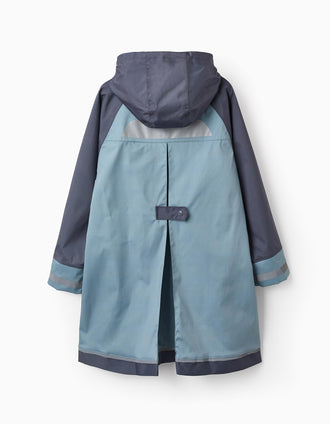 Capa de Lluvia Larga para Niño, Verde/Gris
