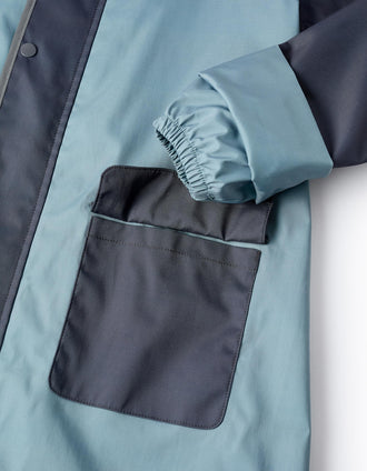 Capa de Lluvia Larga para Niño, Verde/Gris