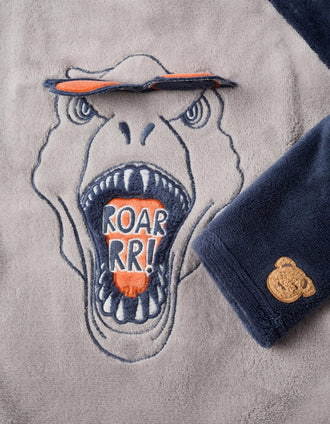 Pijama Afelpado para Niño 'Dinosaurio', Gris/Azul
