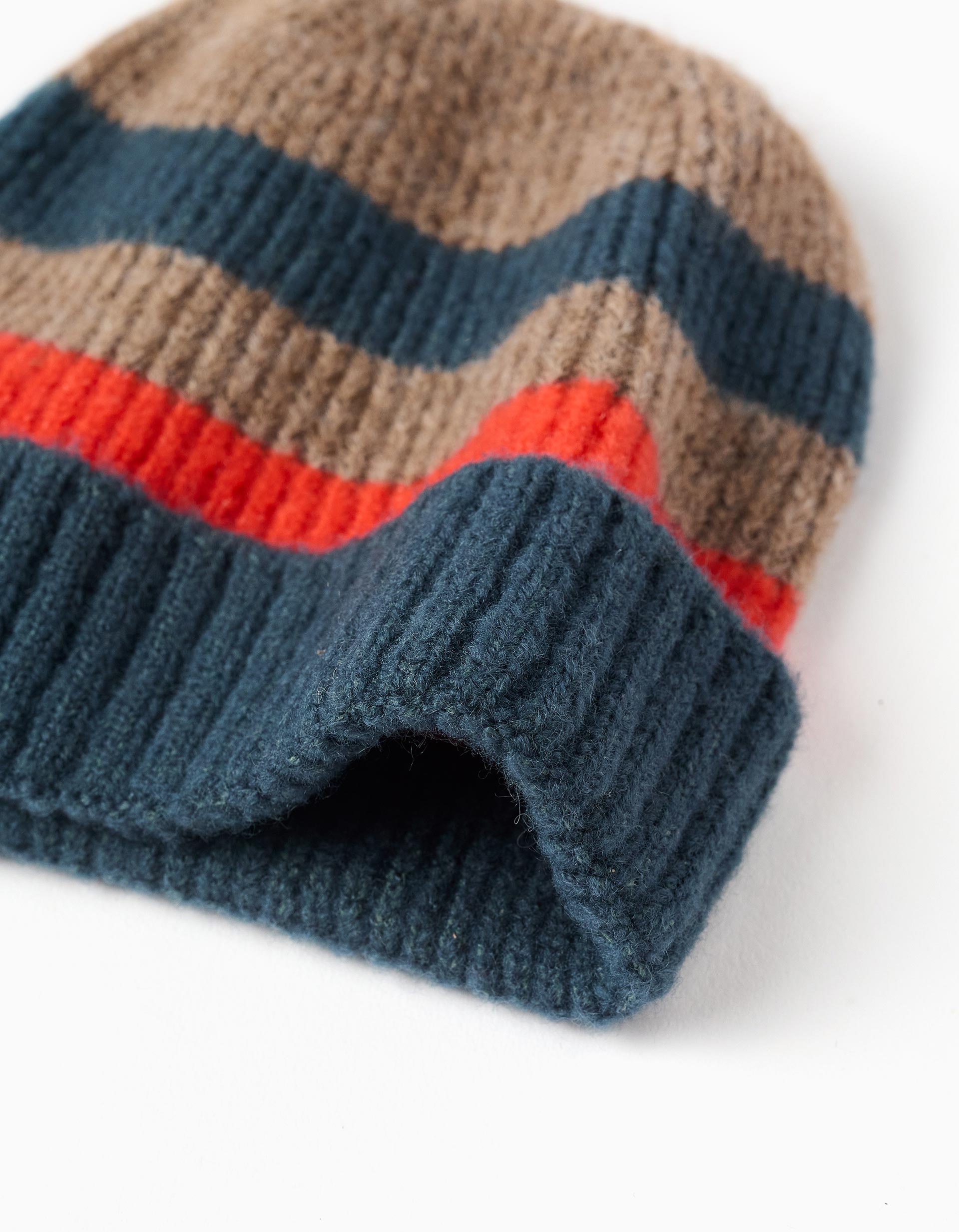 Striped Knit Beanie for Boys, Multicolour