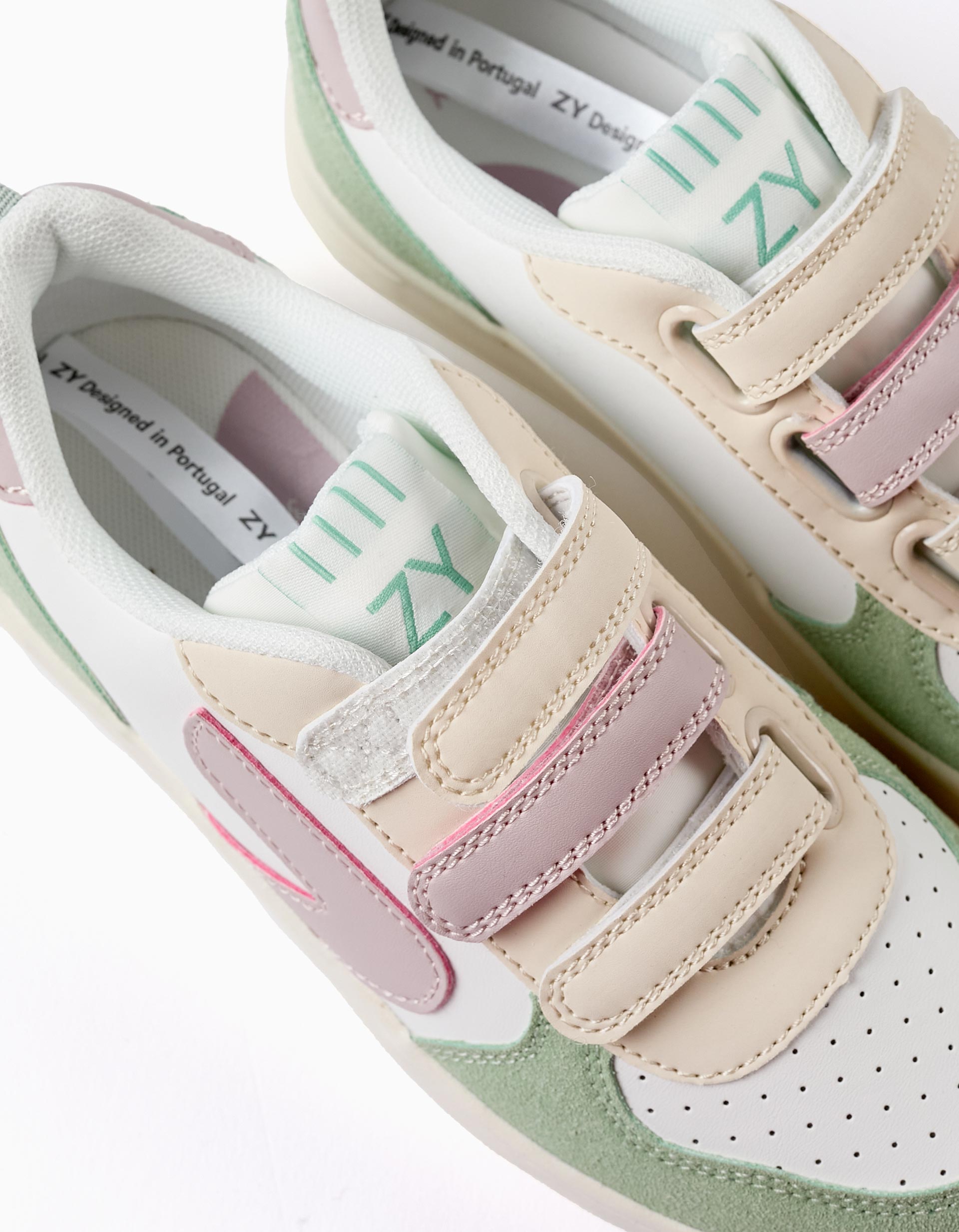 Trainers for Girls 'ZY Move', White/Pink/Green