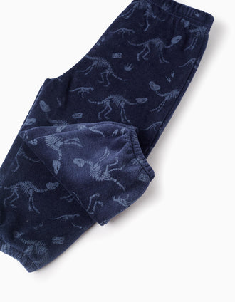 Pyjama en Velours qui Brille dans le Noir pour Bébé Garçon 'Dinosaures', Bleu