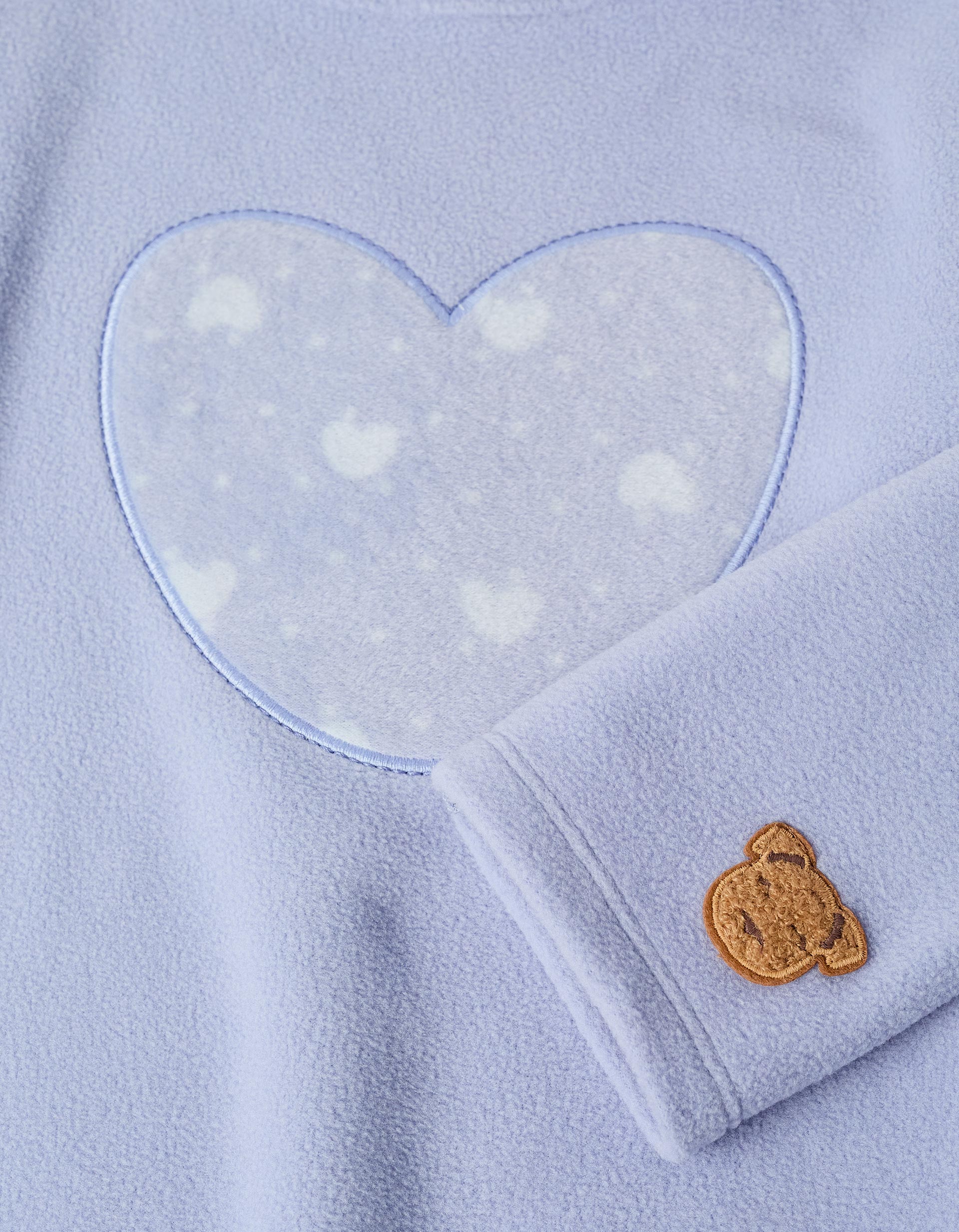 Polar Pyjama for Girls 'Heart', Blue