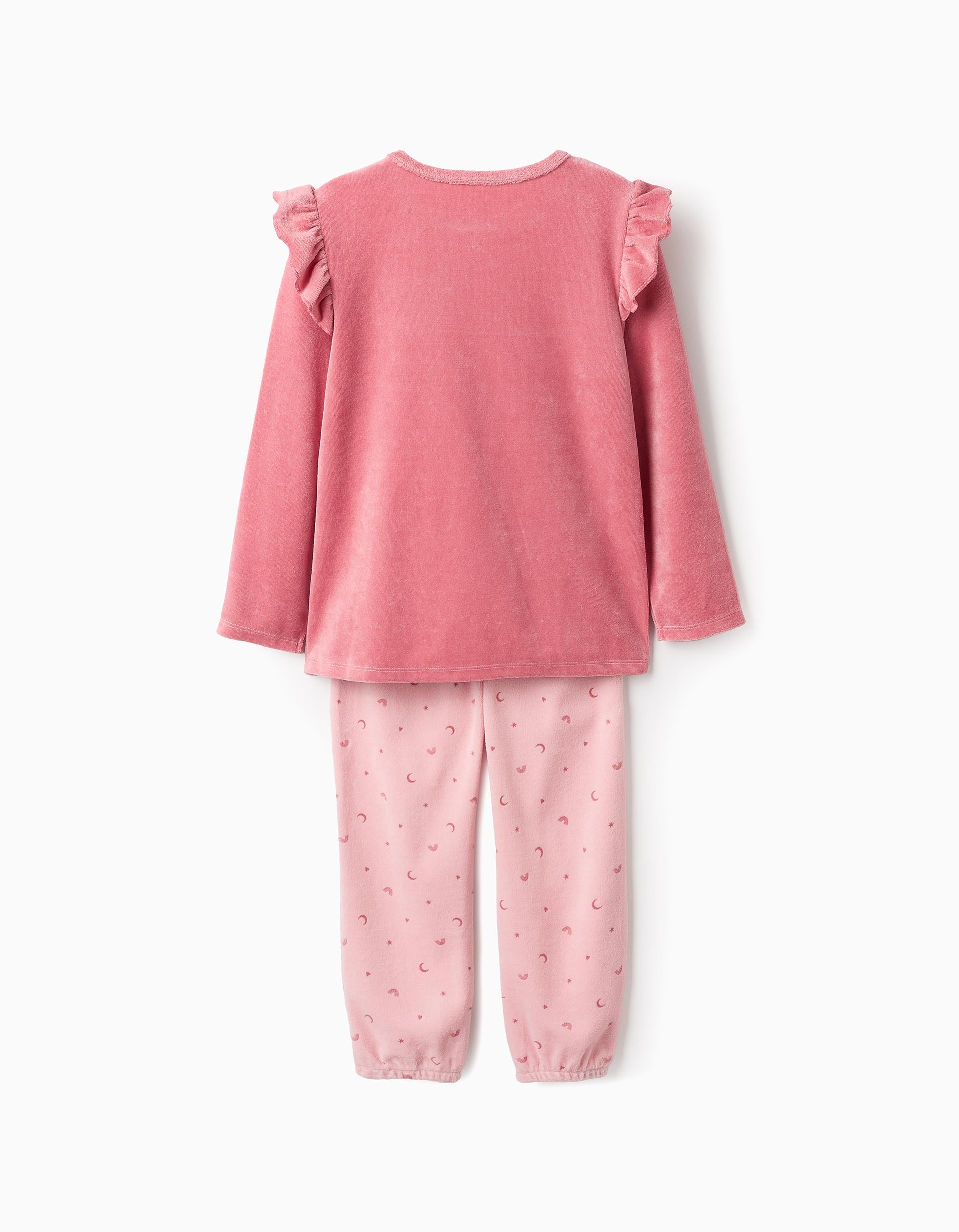 Velours Glow-in-the-Dark Pyjama for Girls 'Owl', Pink