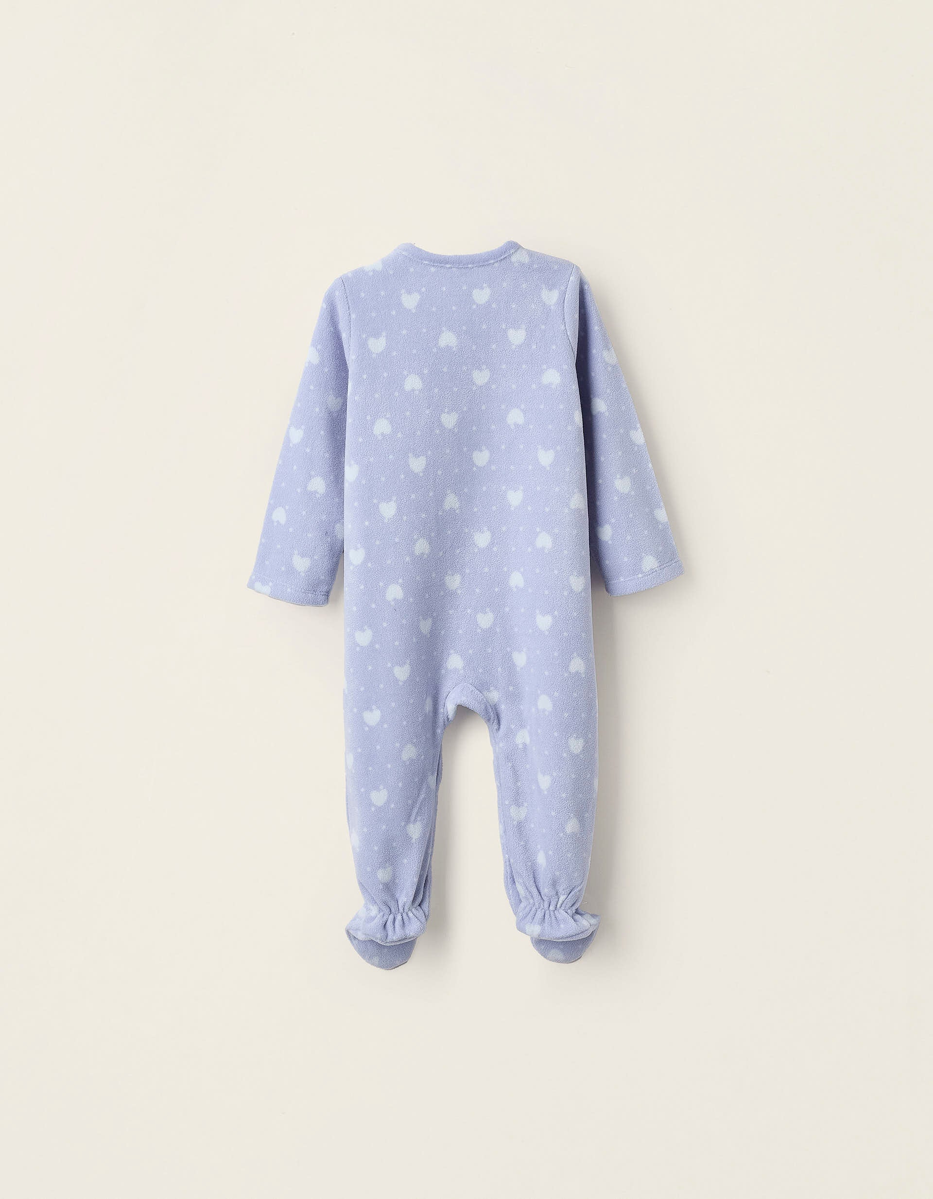 Polar Sleepsuit with Hearts for Newborn Girls, Lilac