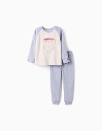 Pyjama en Peluche pour Fille 'Chouette', Blanc/Bleu