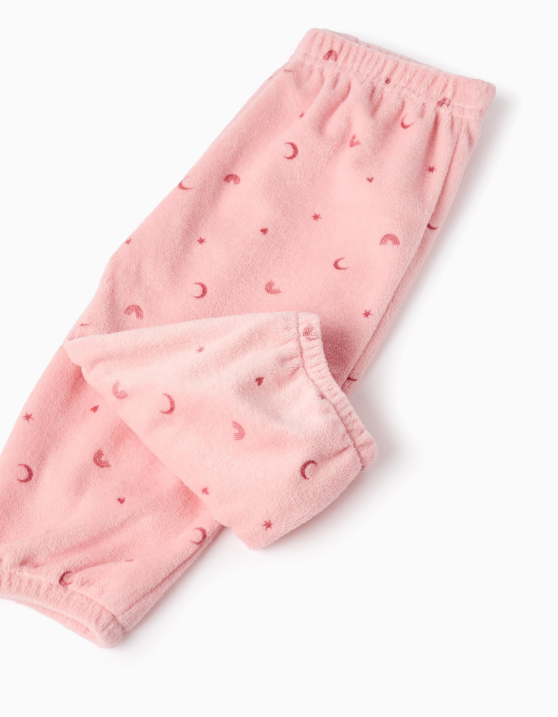 Velours Glow-in-the-Dark Pyjama for Baby Girls 'Owl', Pink