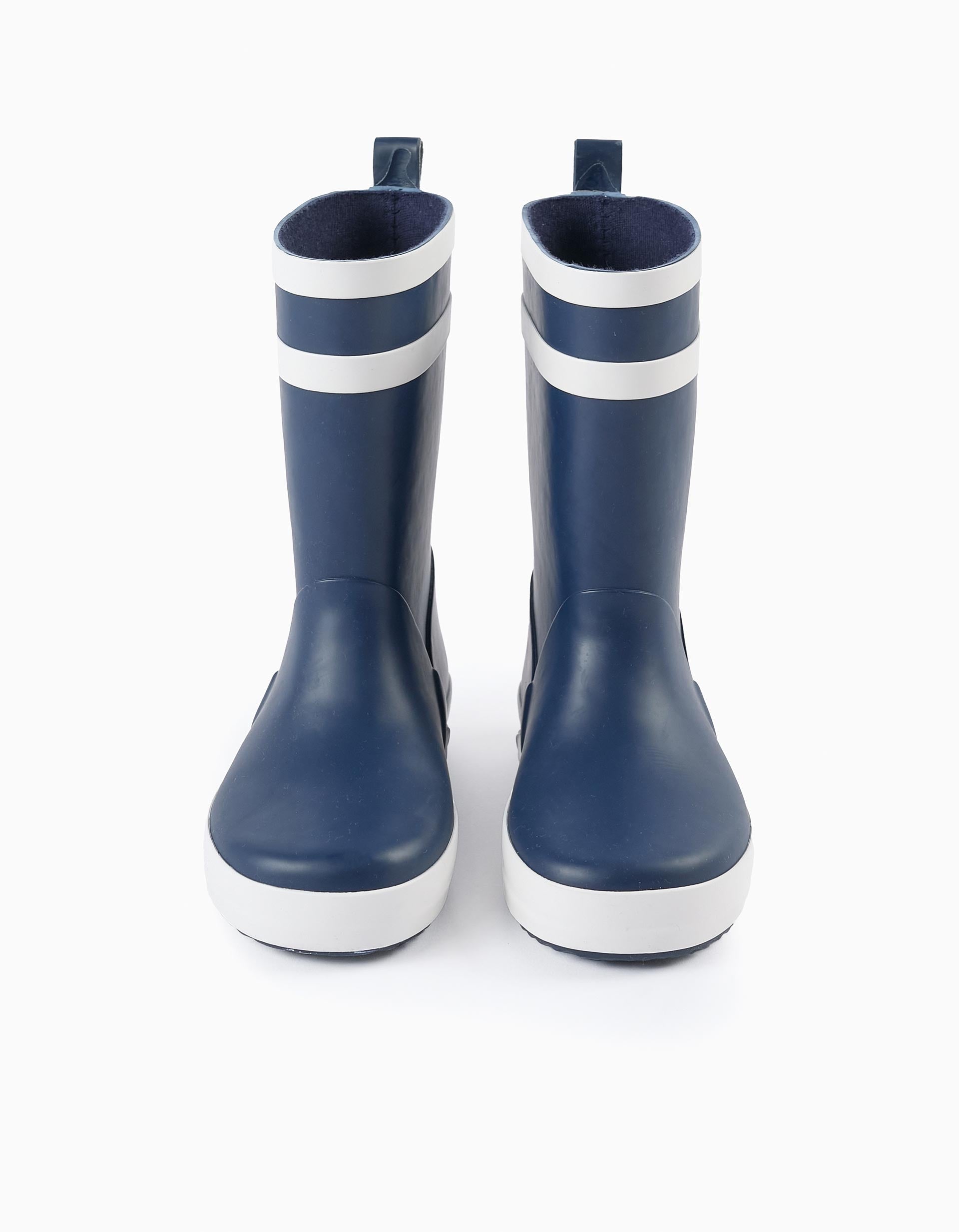 Striped Wellies for Children, Dark Blue