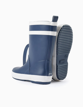 Bottes de Pluie à Rayures pour Enfant, Bleu Foncé