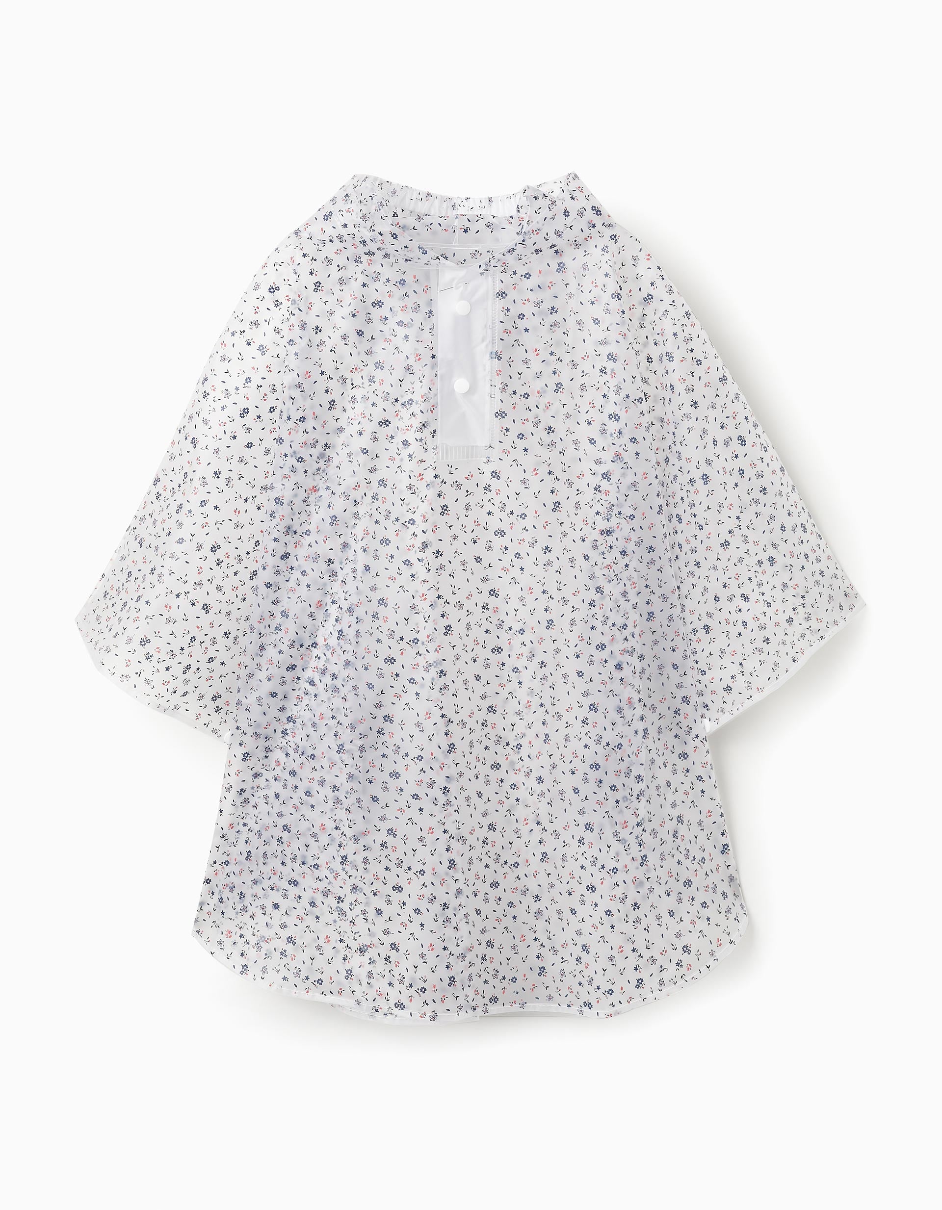 Rain Poncho for Babies and Girls 'Floral', Transparent