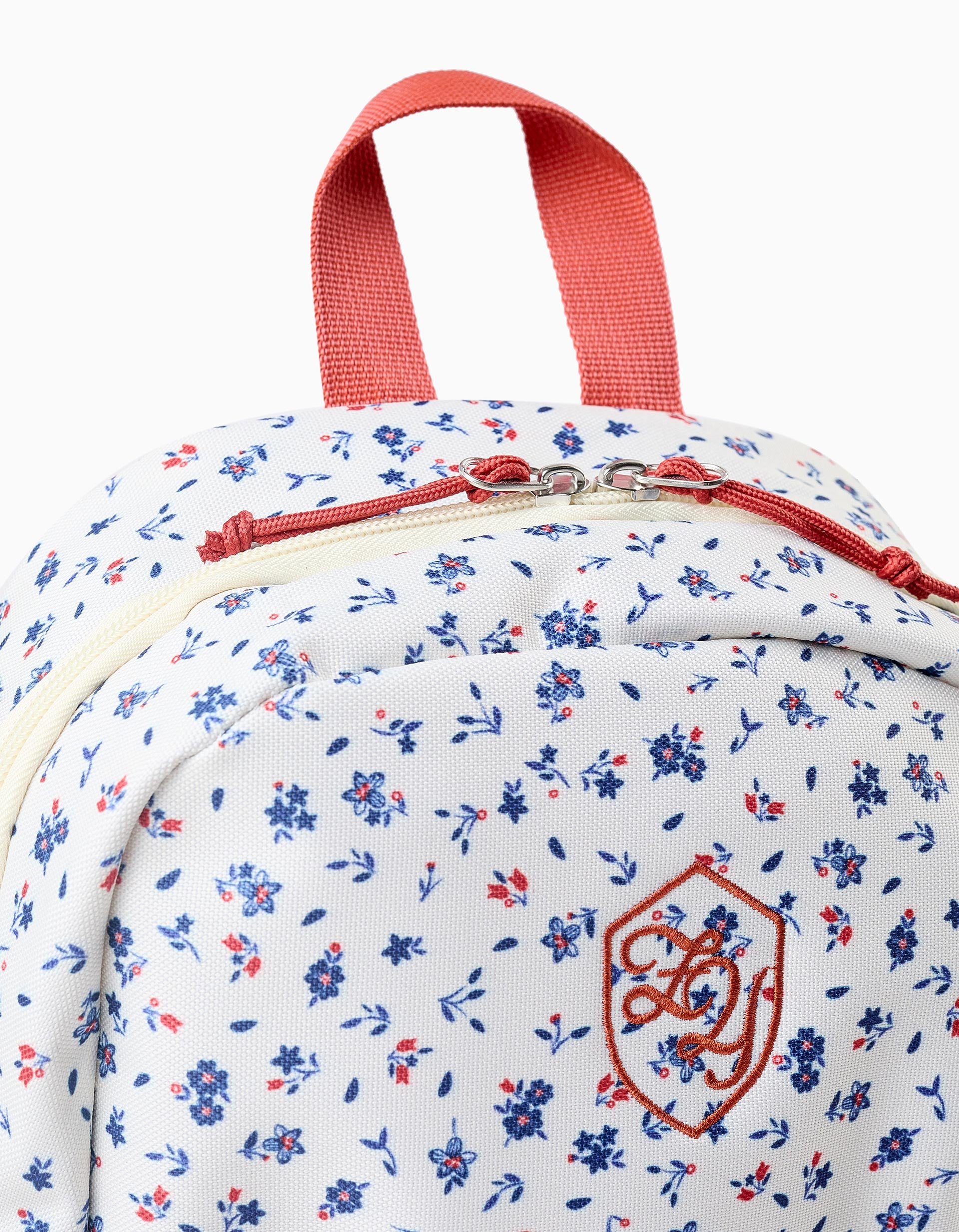 Floral Backpack for Babies and Girls, Beige/Orange