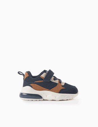 Baskets Lumineuses pour Bébé Garçon 'ZY Superlight Runner', Camel/Bleu
