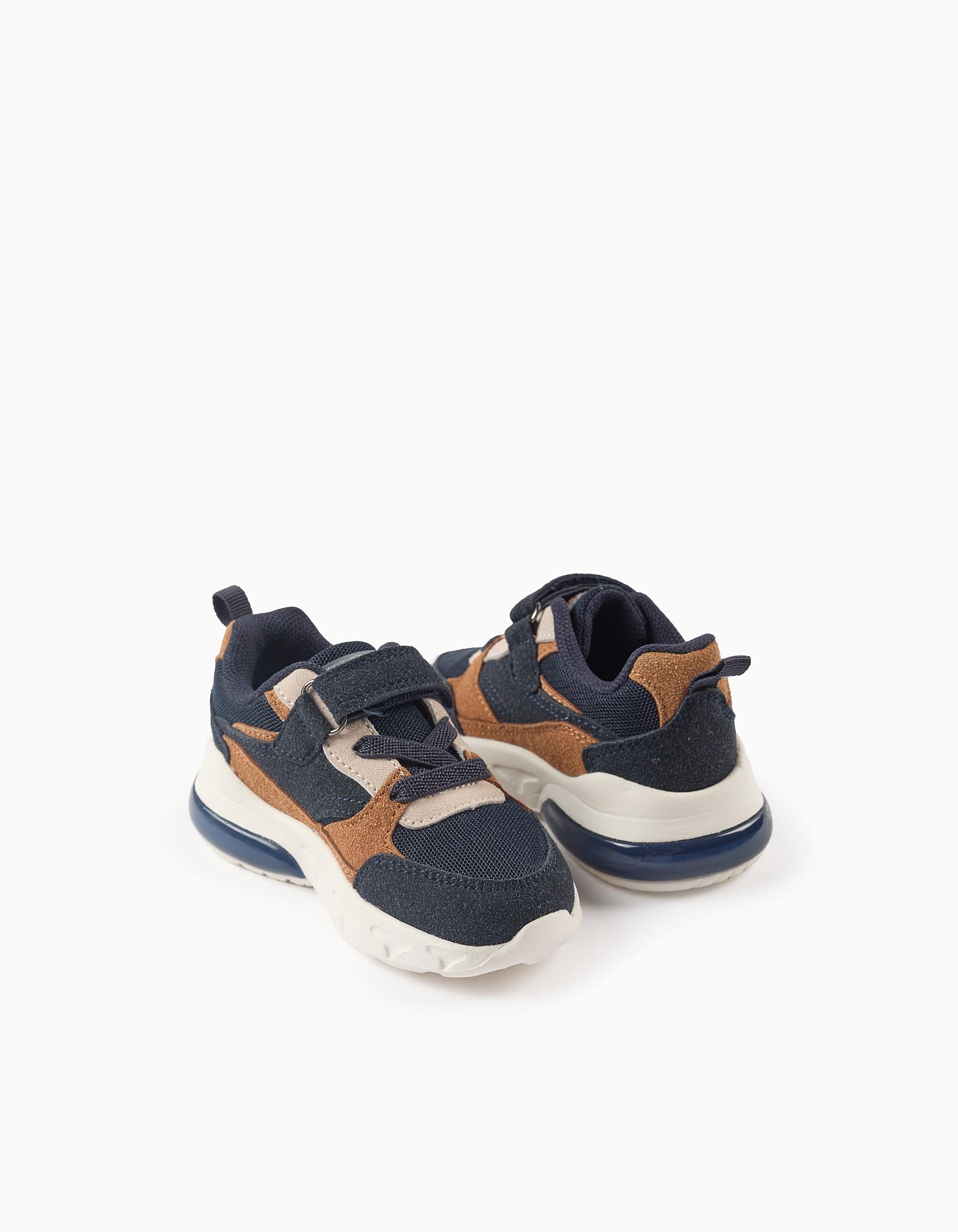 Light-up Trainers for Baby Boys 'ZY Superlight Runner', Camel/Blue