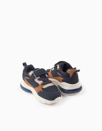 Baskets Lumineuses pour Bébé Garçon 'ZY Superlight Runner', Camel/Bleu