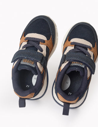 Zapatillas con Luces para Bebé Niño 'ZY Superlight Runner', Camel/Azul