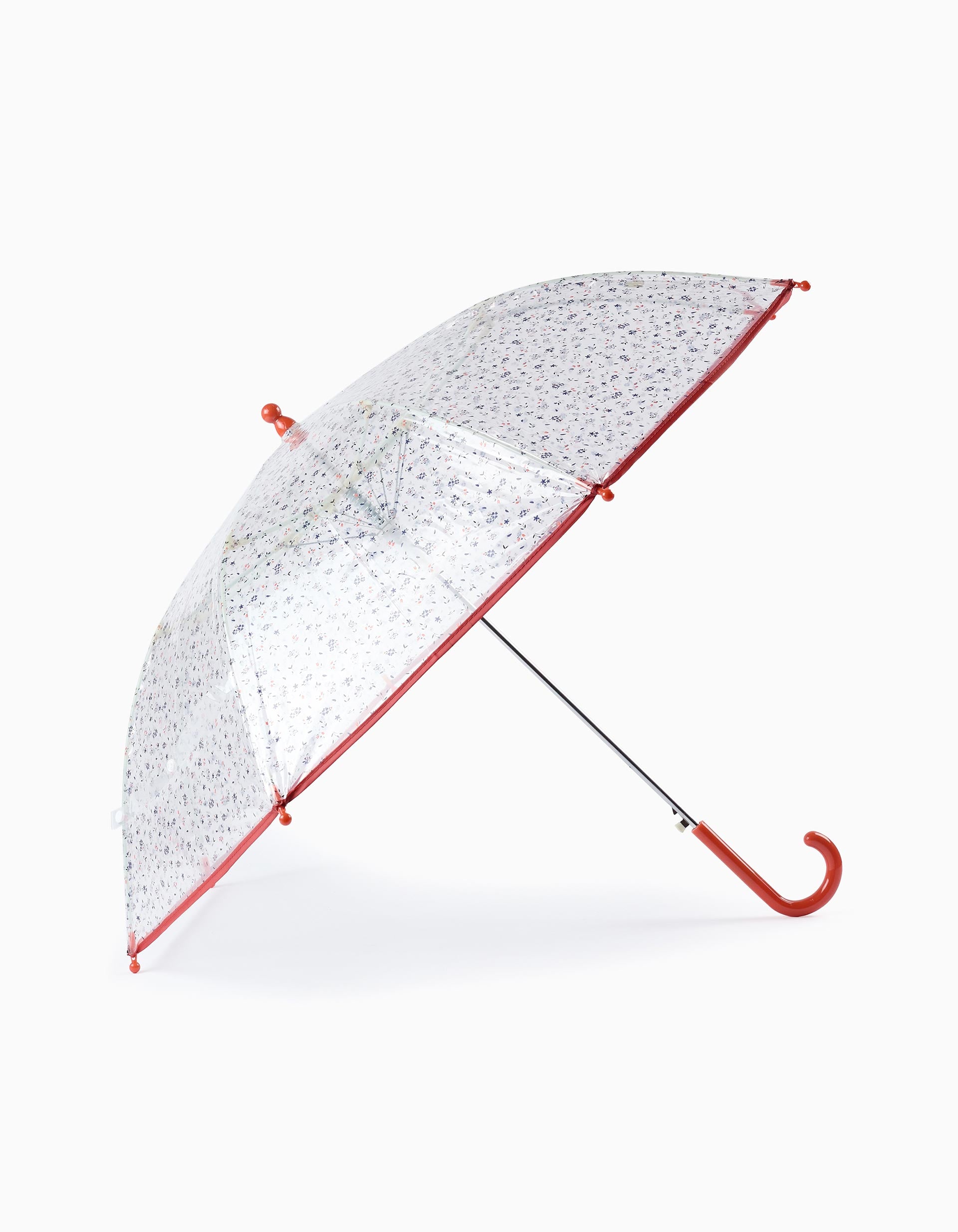 Umbrella for Babies and Girls 'Flowers', Transparent/Orange