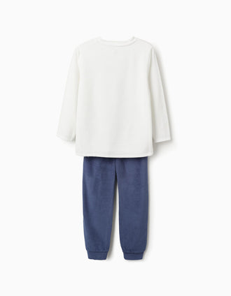 Pijama de Terciopelo para Niño 'Justice League', Blanco/Azul