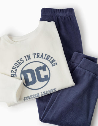 Pijama de Terciopelo para Niño 'Justice League', Blanco/Azul