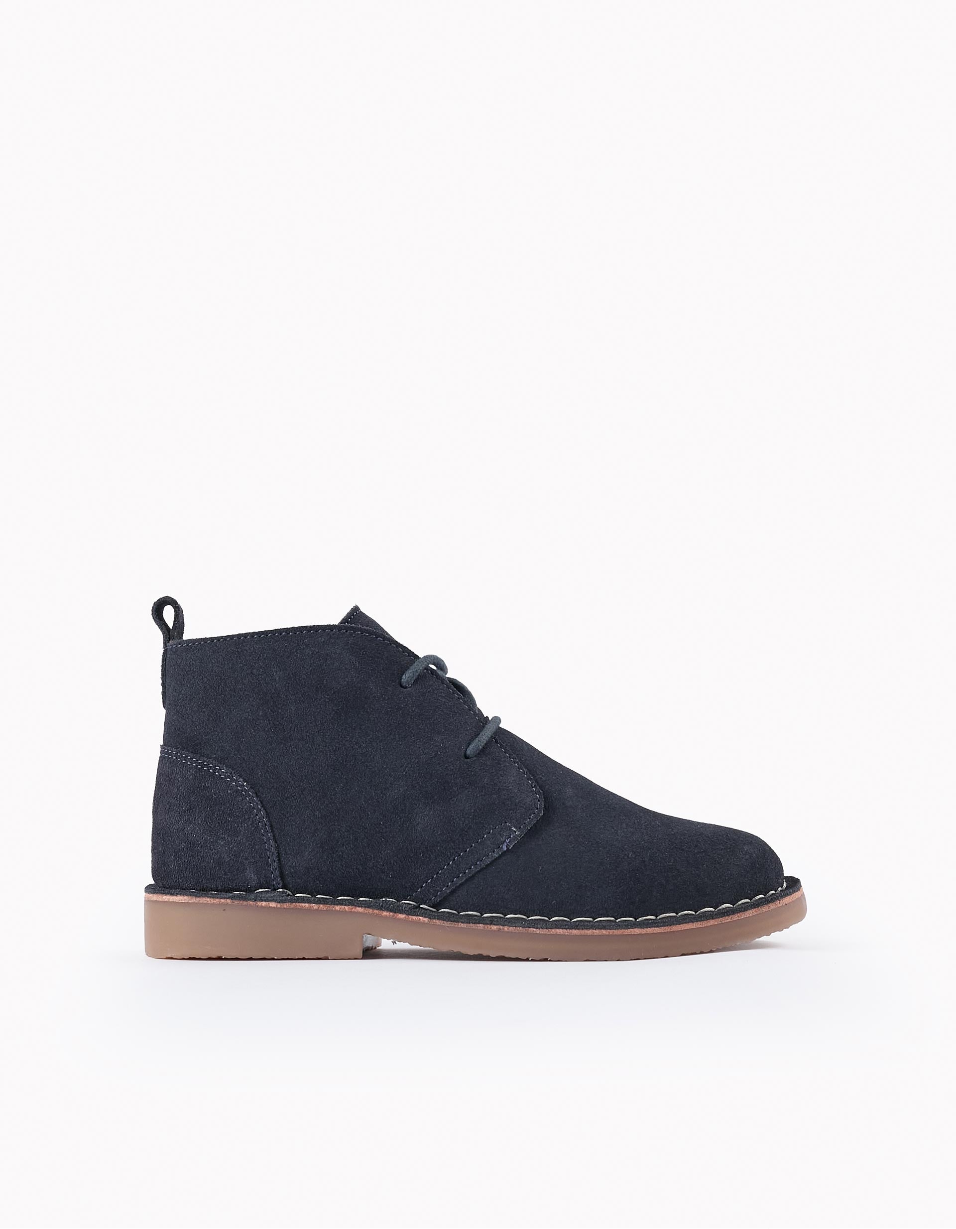 Suede Leather Boots for Boys, Dark Blue