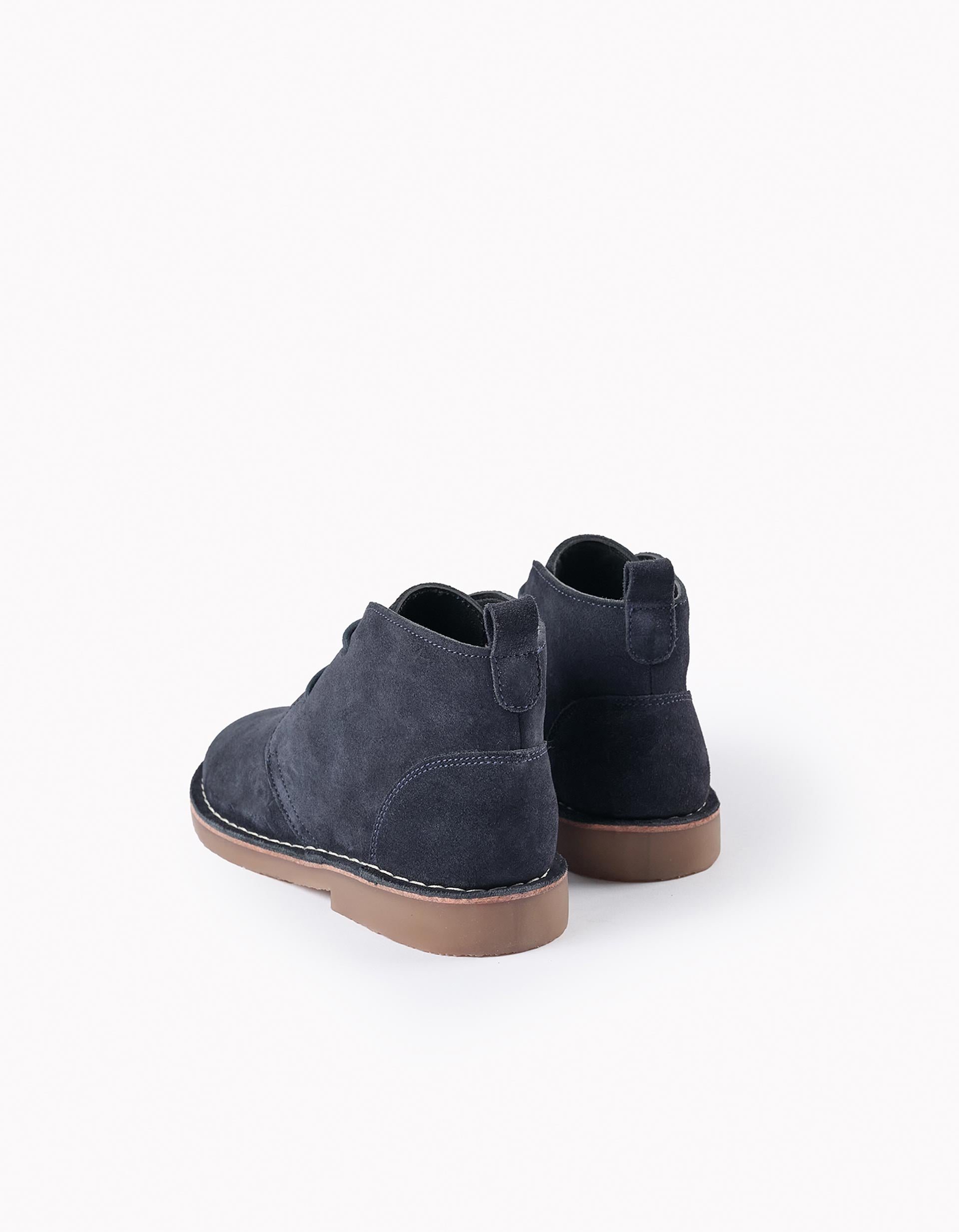 Suede Leather Boots for Boys, Dark Blue