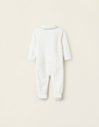 Babygrow de Veludo para Bebé 'Ouriço', Branco/Bege