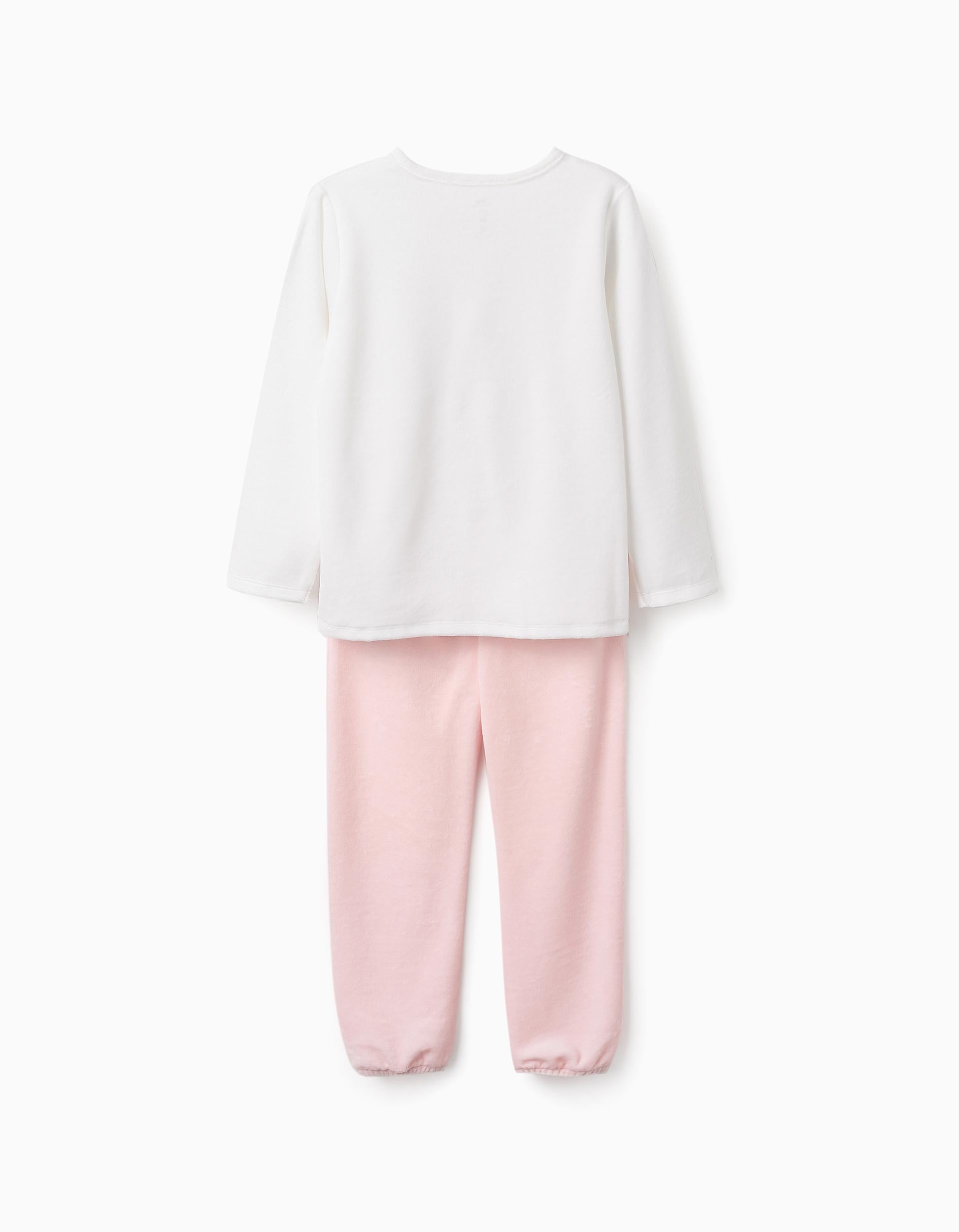 Velours Pyjama for Girls 'Stitch & Angel', Pink/White