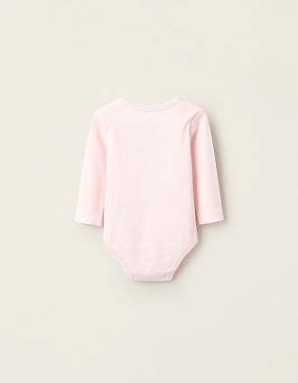 Pack 4 Bodies de Manga Larga para Bebé Niña 'Bunny', Blanco/Rosa
