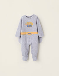 Grenouillère Polaire avec Cape Amovible pour Bébé Garçon 'Batman', Gris