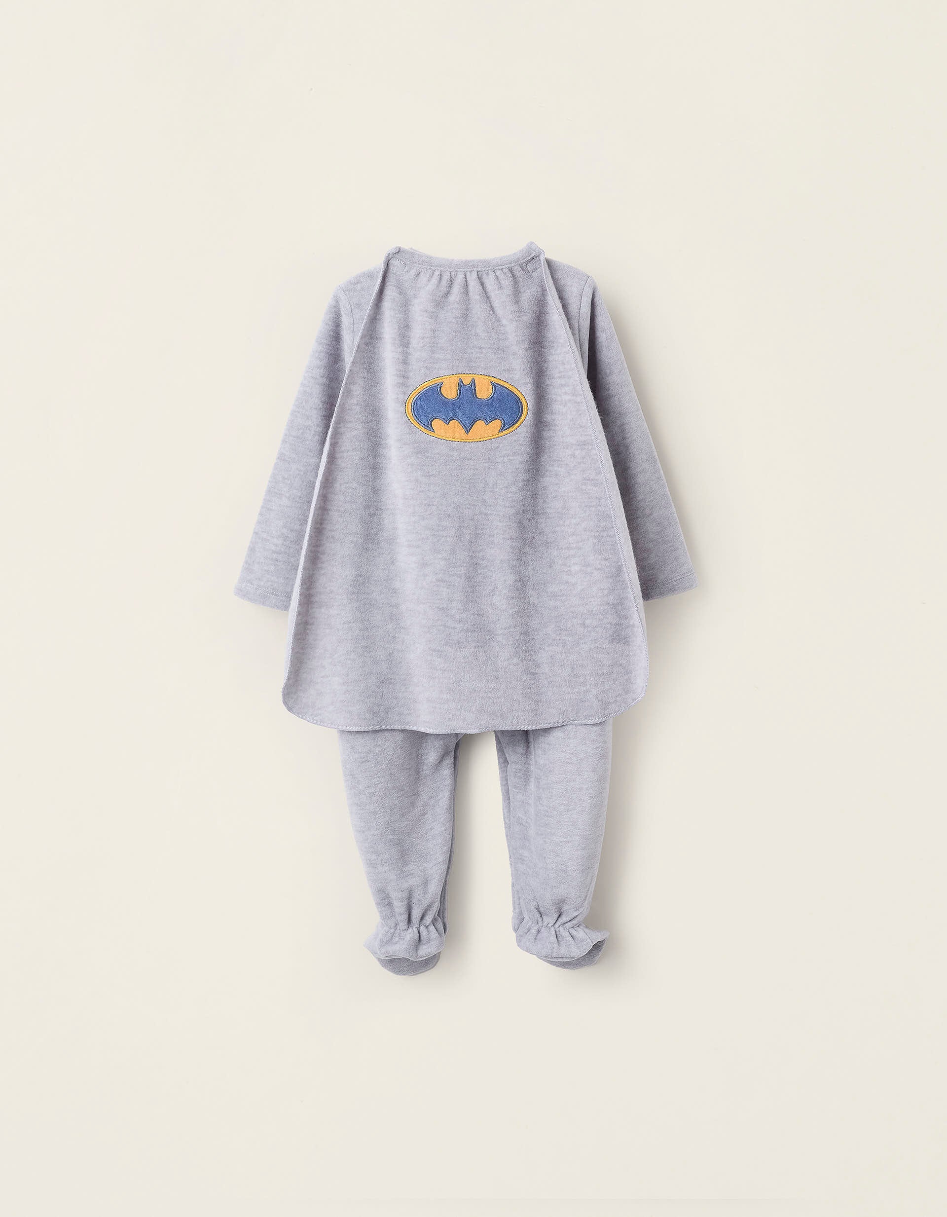 Polar Sleepsuit with Removable Cape 'Batman' for Newborn Boys, Grey