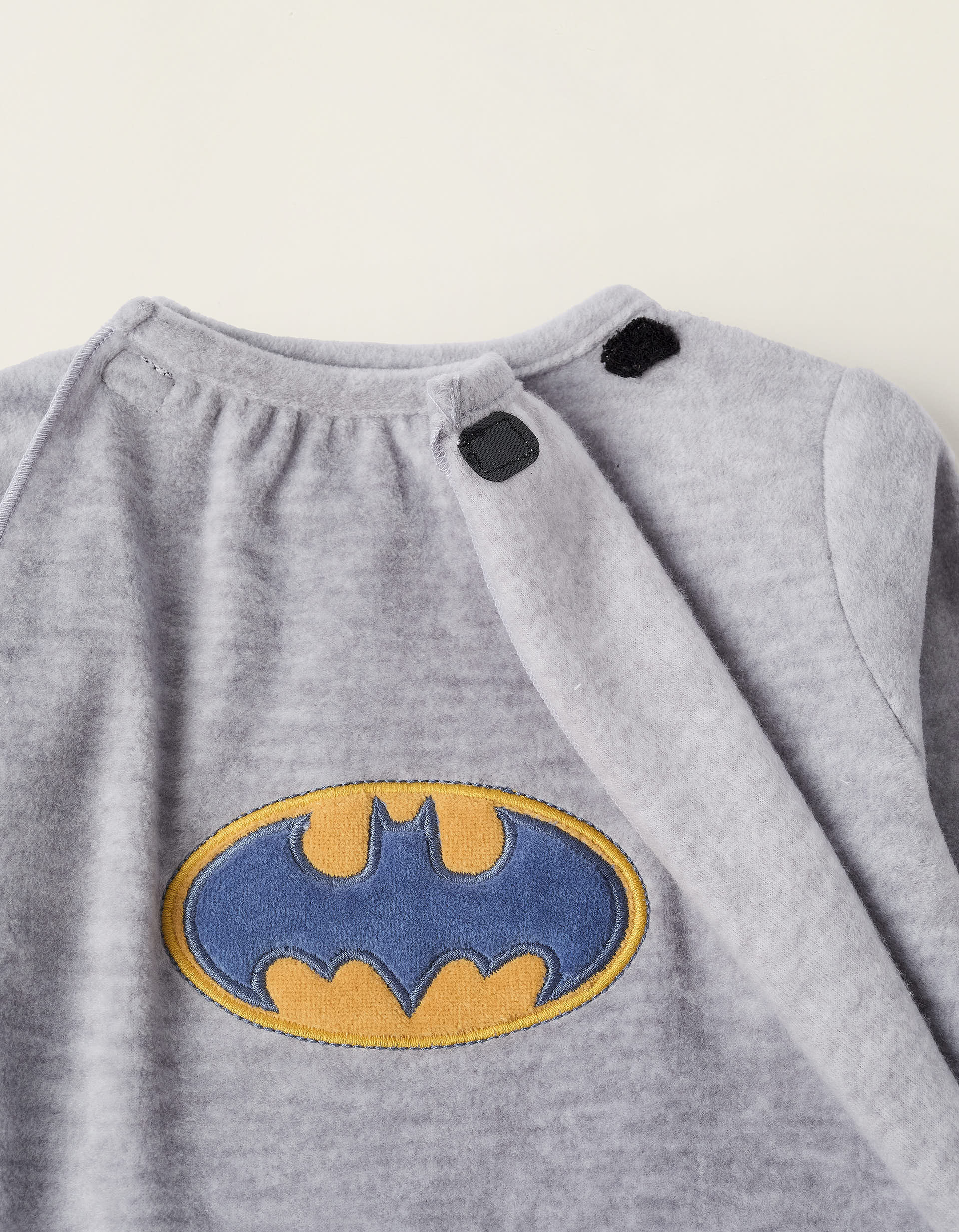 Polar Sleepsuit with Removable Cape 'Batman' for Newborn Boys, Grey