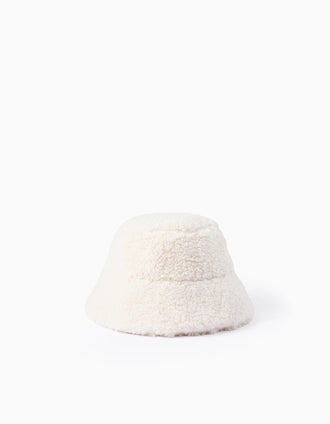 Gorro Panamá de Sherpa para Niña, Blanco