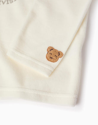Pijama de Terciopelo para Niño 'Dino League', Blanco/Gris