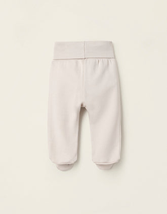 Pack 4 Pantalones con Pies para Bebé 'Erizo', Blanco/Beige