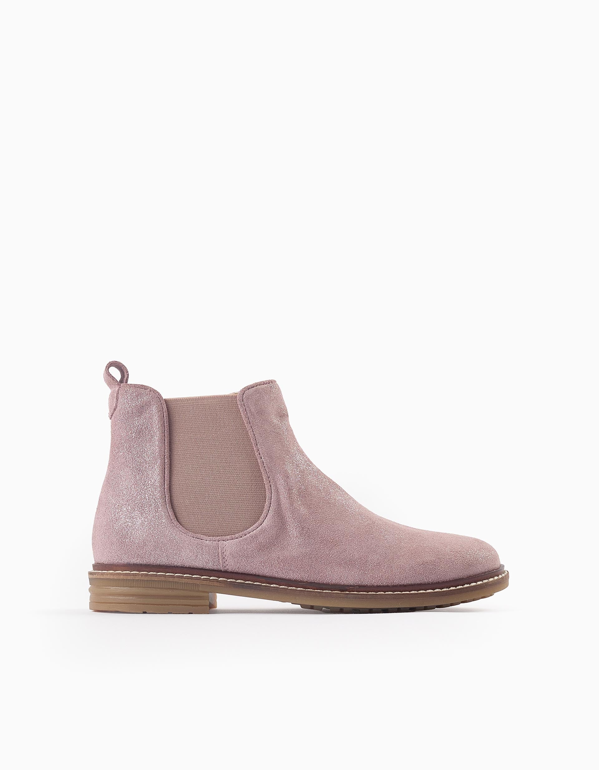 Suede Boots with Sparkles for Girls, Pink