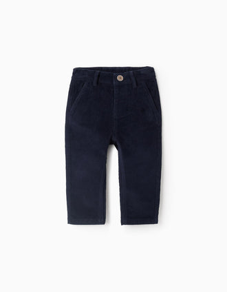 Pantalon en Velours Côtelé pour Bébé Garçon, Bleu Foncé