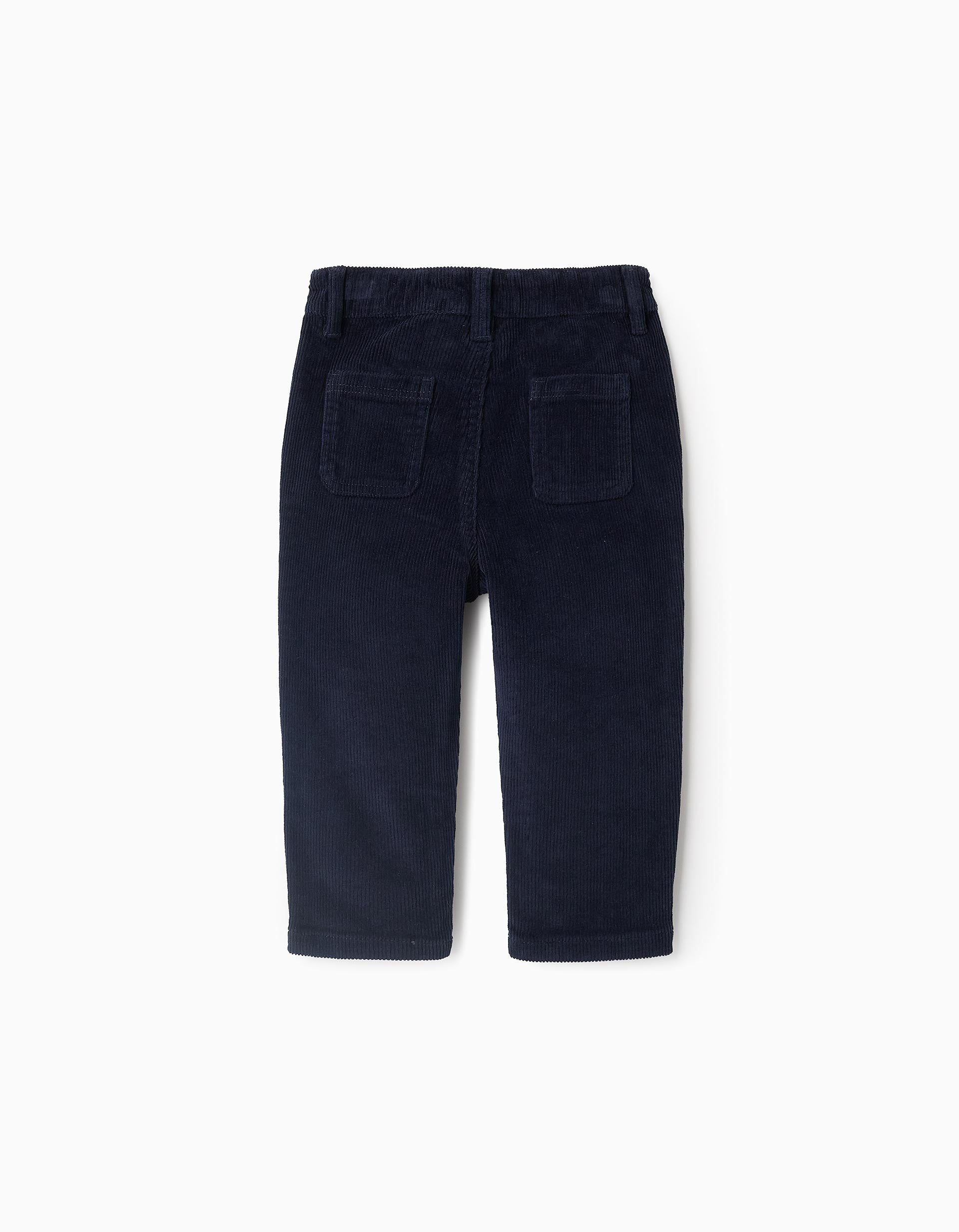 Corduroy Trousers for Baby Boys, Dark Blue