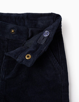Pantalón de Pana para Bebé Niño, Azul Oscuro