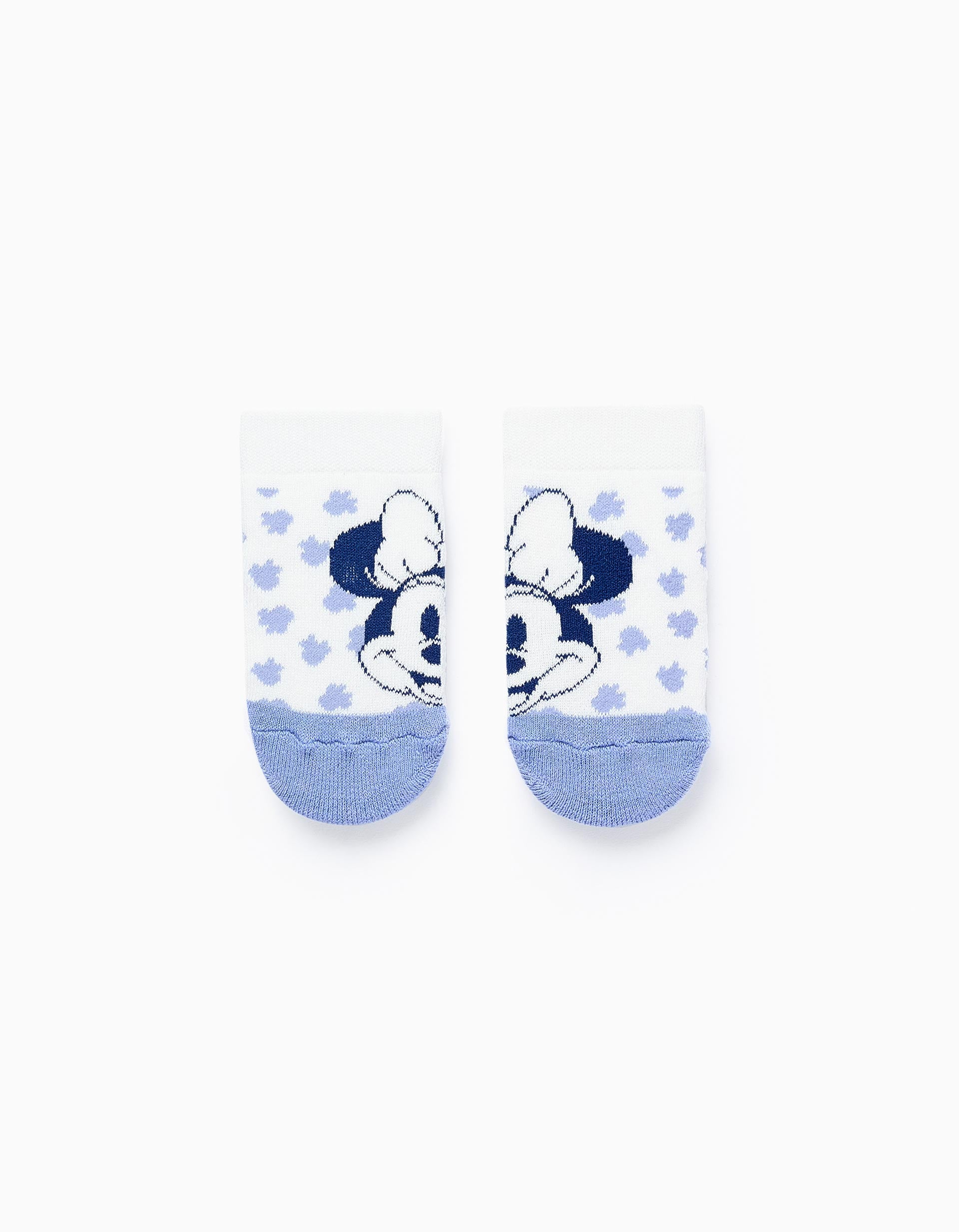 Non-slip Socks for Baby Girls 'Minnie', White/Blue