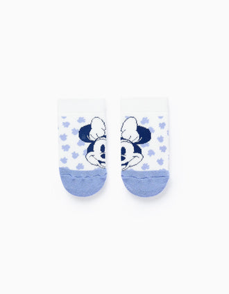 Meias Antiderrapantes para Bebé Menina 'Minnie', Branco/Azul