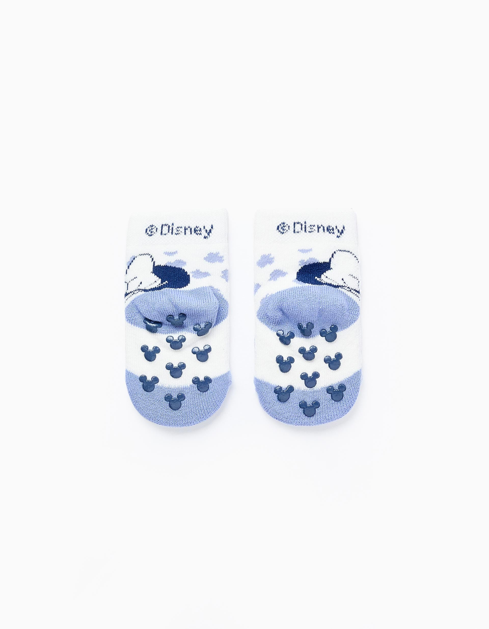 Non-slip Socks for Baby Girls 'Minnie', White/Blue