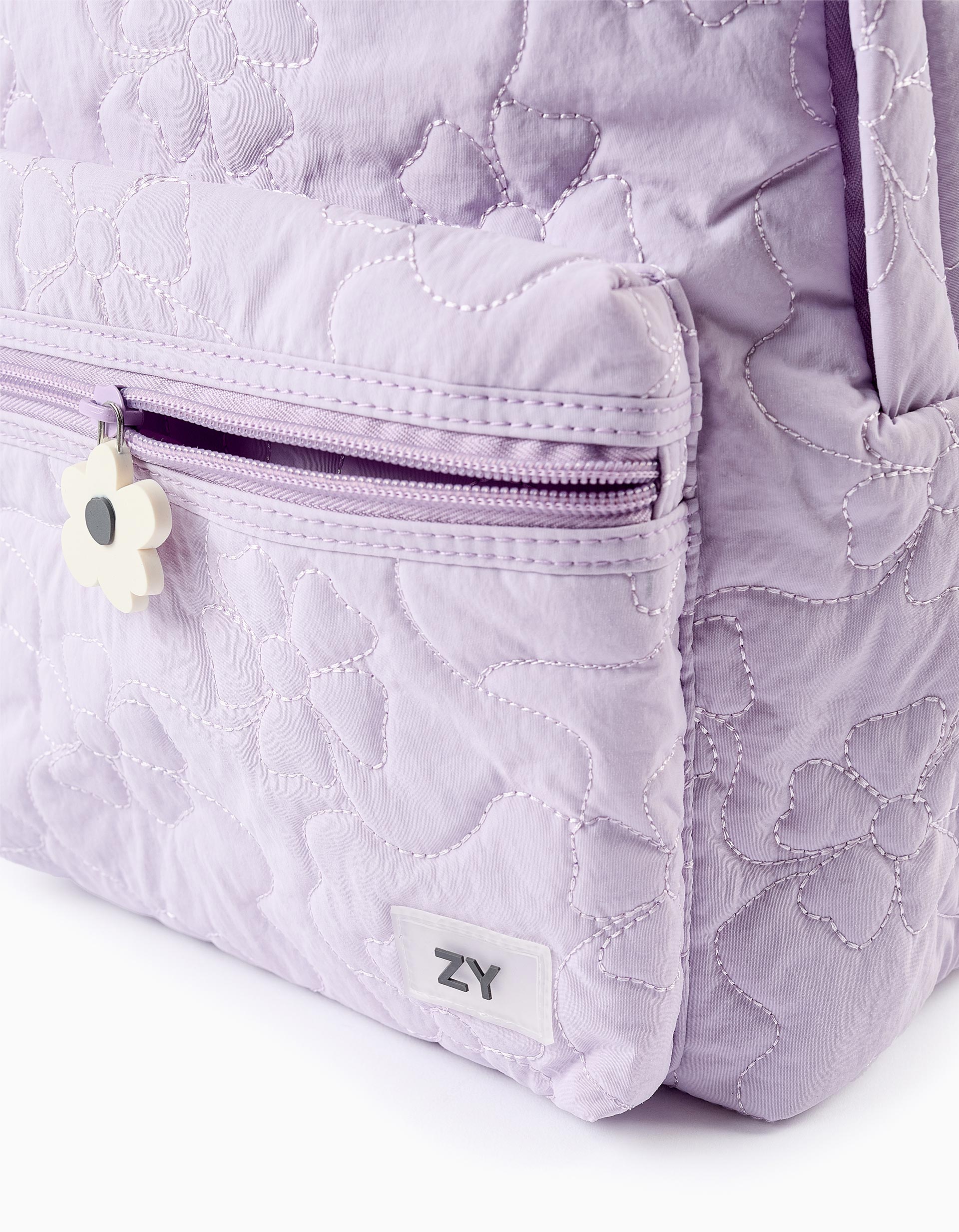 Padded Floral Backpack for Babies and Girls, Lilac