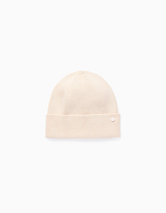 Gorro Canalé con Dobladillo para Niña, Beige