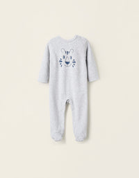 Combinaison en Velours pour Bébé Garçon 'Tigre', Gris