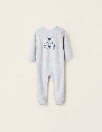 Combinaison en Velours pour Bébé Garçon 'Tigre', Gris